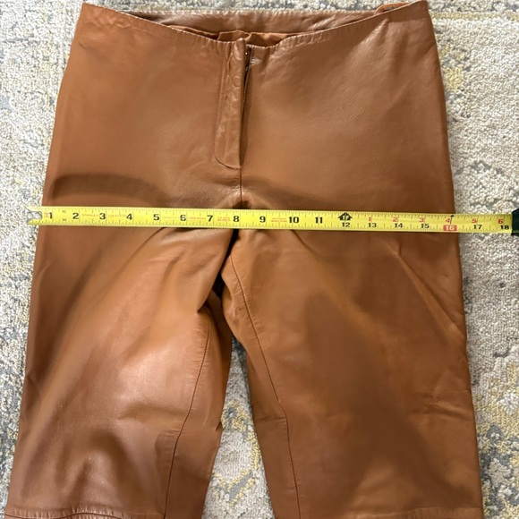 Vakko VS2 Vintage Beige Leather Pants Y2K - Picture 12 of 16